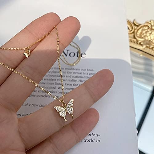 Butterfly Glow – Gold Plated Zircon Necklace