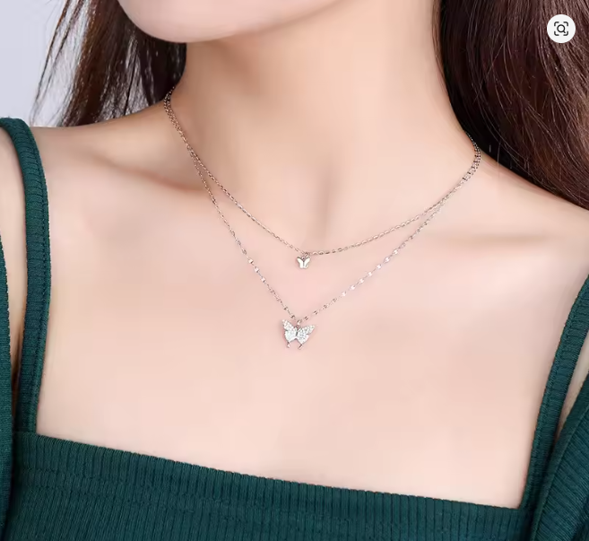 Butterfly Glow – Gold Plated Zircon Necklace